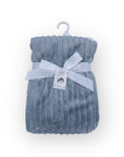 Mothers Choice  Single Layer Sherpa Fleece Stripe Blanket Blue