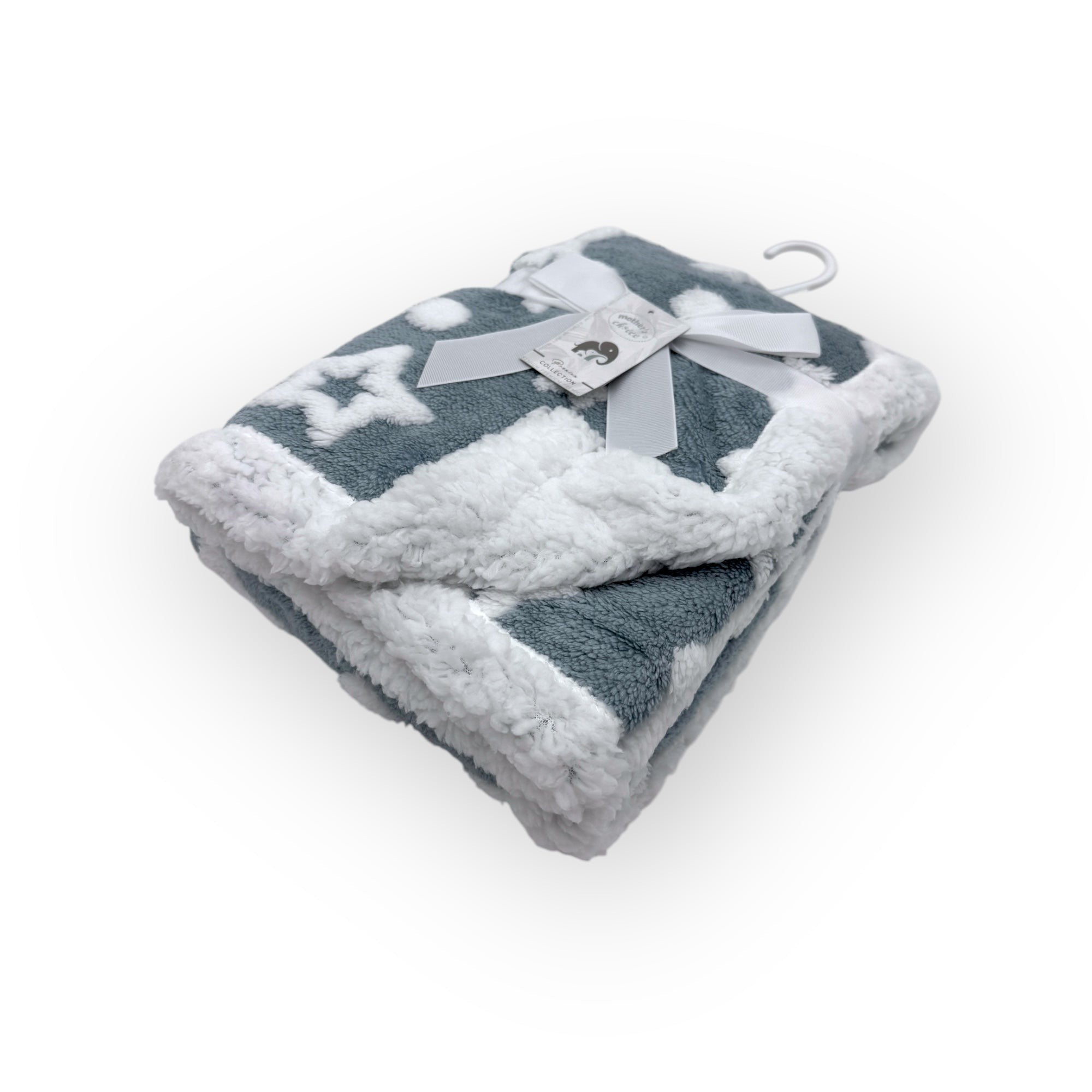 Mothers Choice  Sherpa Fleece Stars Blanket Blue