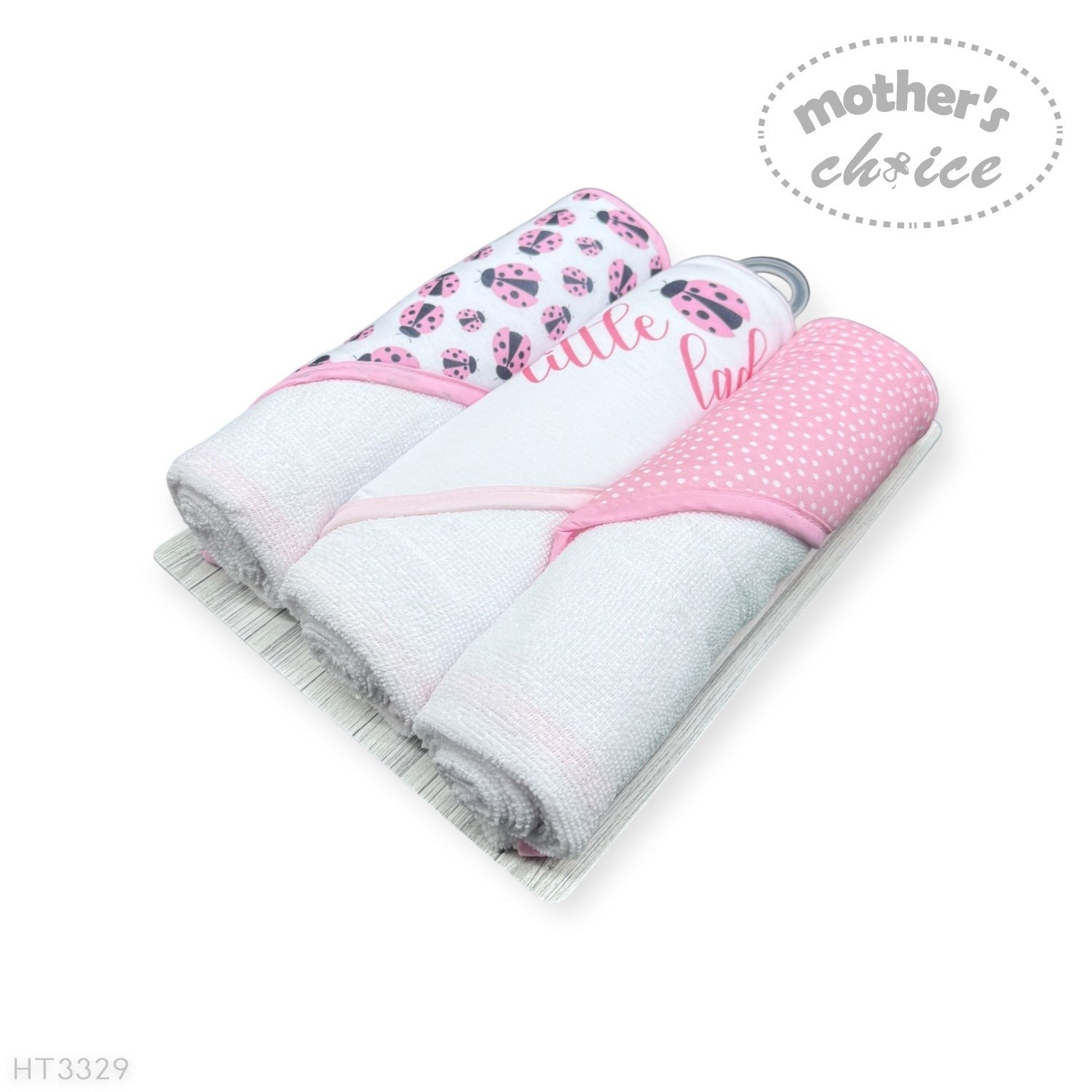 Mothers Choice  3 Piece Hooded Towels And 3 Piece Facecloths Ladybug