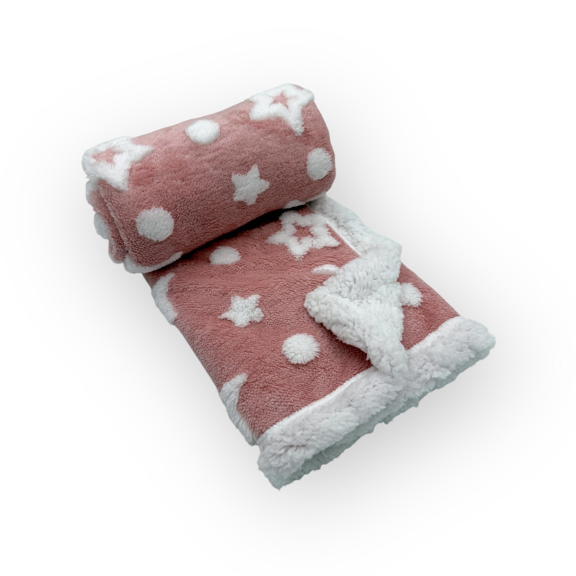 Mothers Choice  Sherpa Fleece Stars Blanket Pink