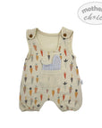 Baby romper with carrot pattern on a white background, branded 'Mother's Choice'.