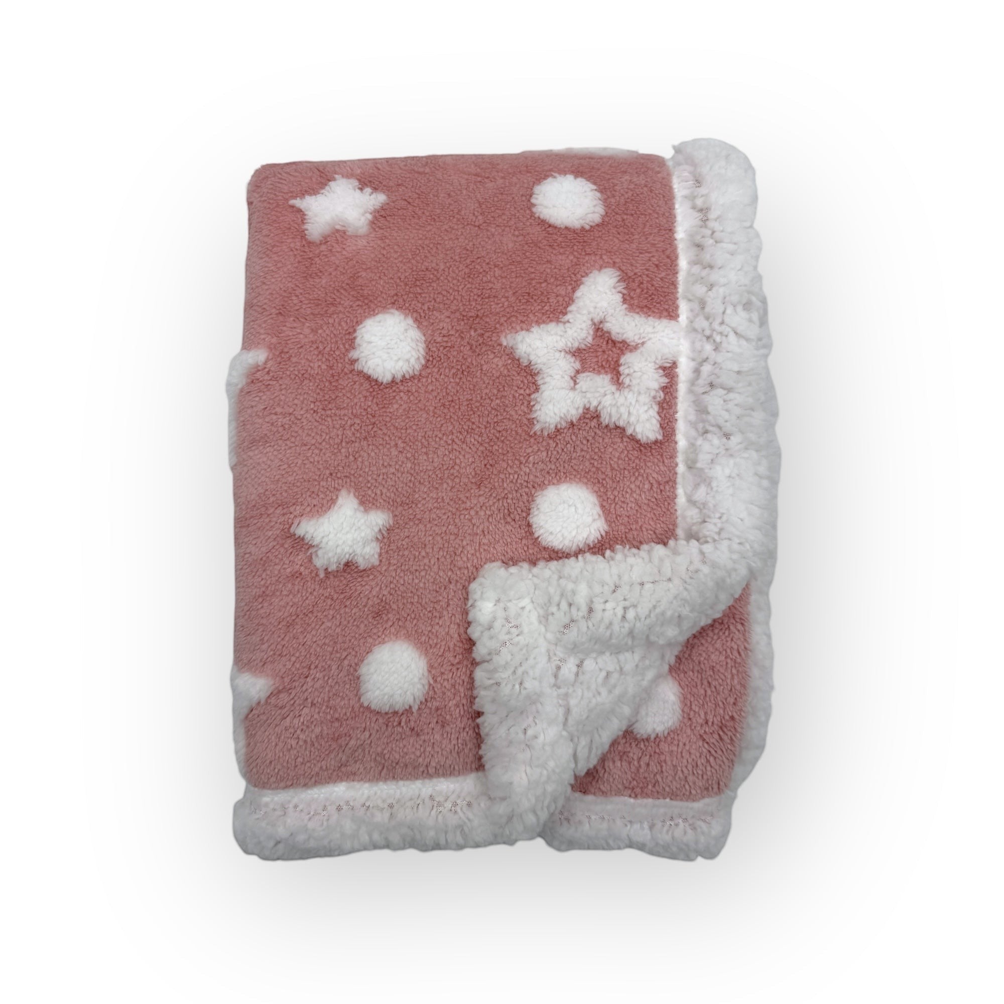 Mothers Choice  Sherpa Fleece Stars Blanket Pink