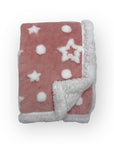 Mothers Choice  Sherpa Fleece Stars Blanket Pink