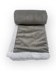 Mothers Choice  Sherpa Fleece Stripe Blanket Grey