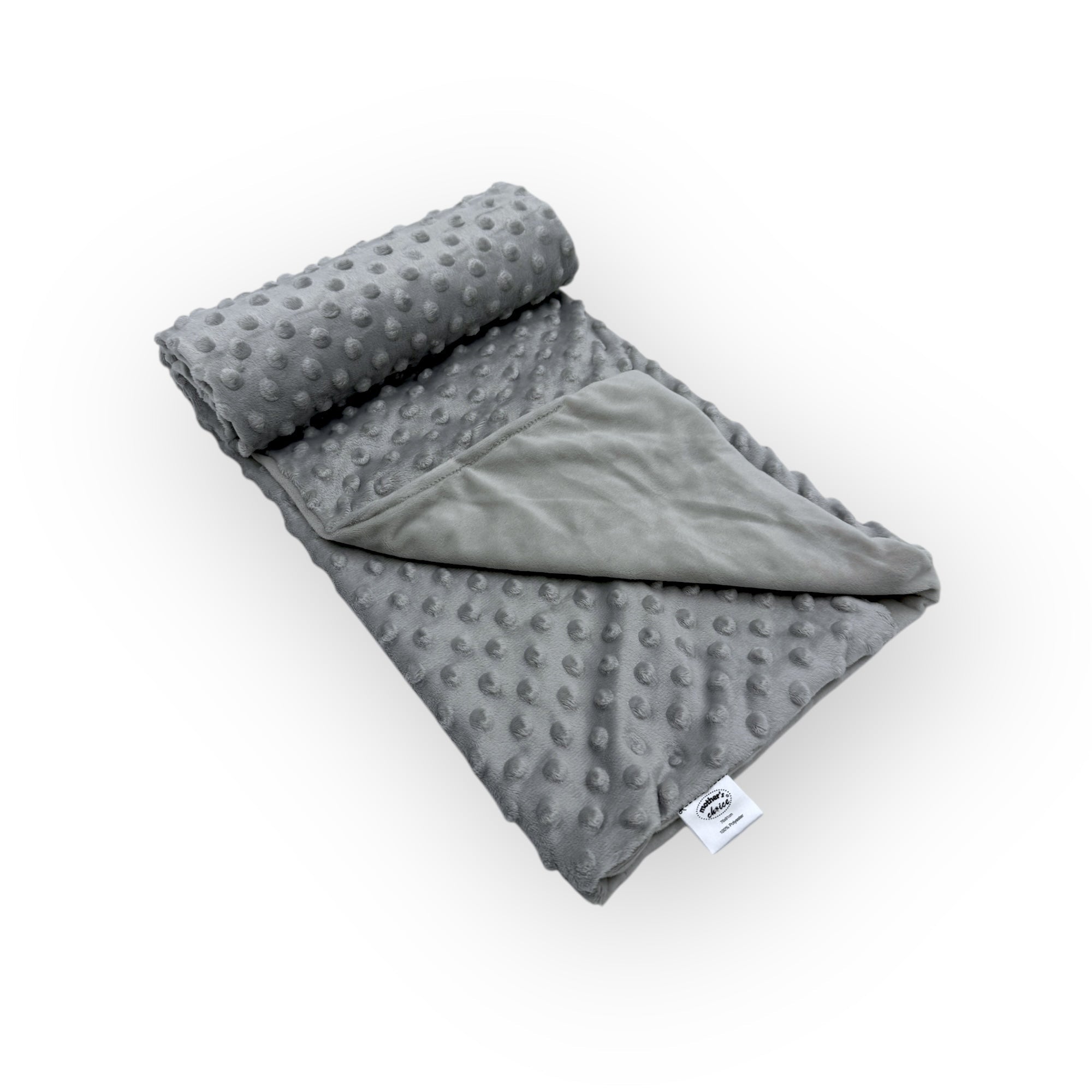 Gray textured blanket on a white background