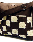 Brown bag with bear pattern on a white background