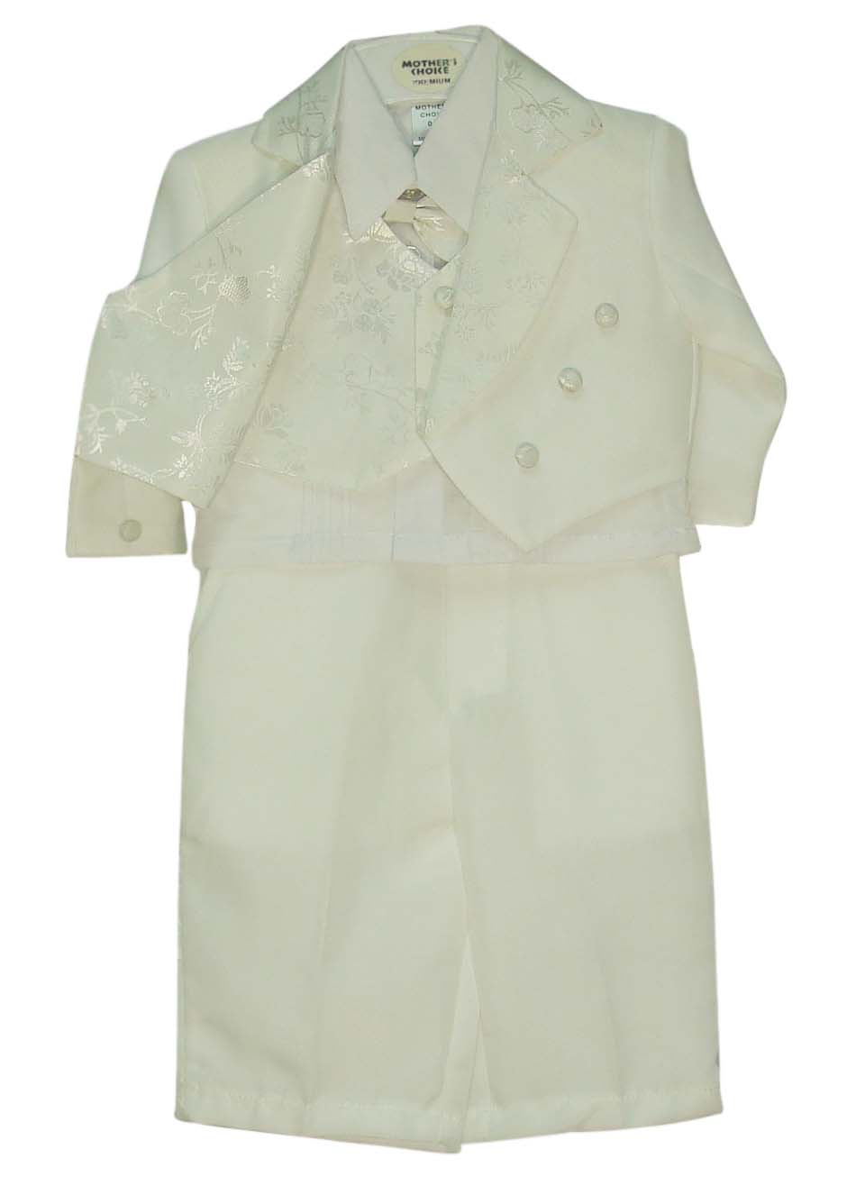 Mothers Choice White 5 Piece Infants Tuxedo Set