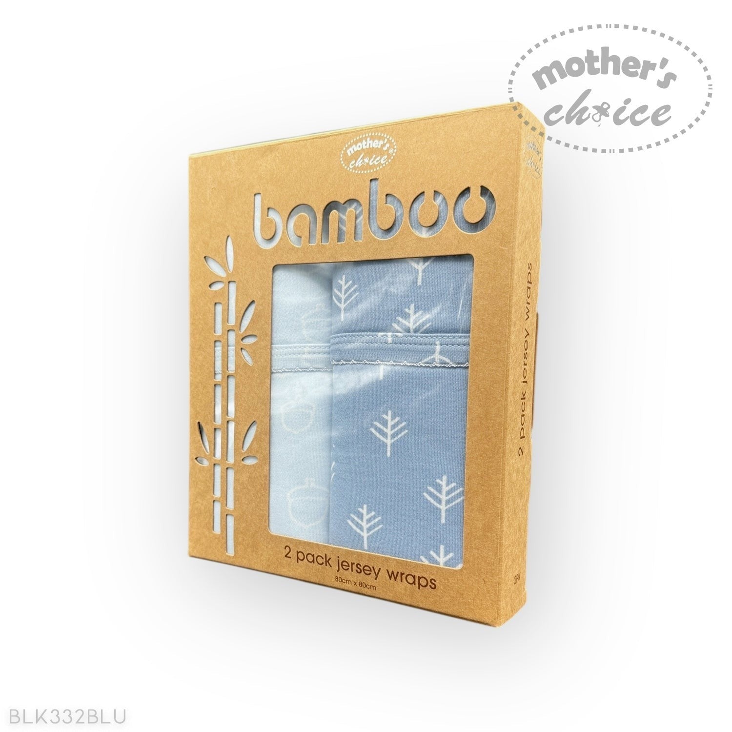 Bamboo jersey wraps packaging with 'mother's choice' branding on a white background