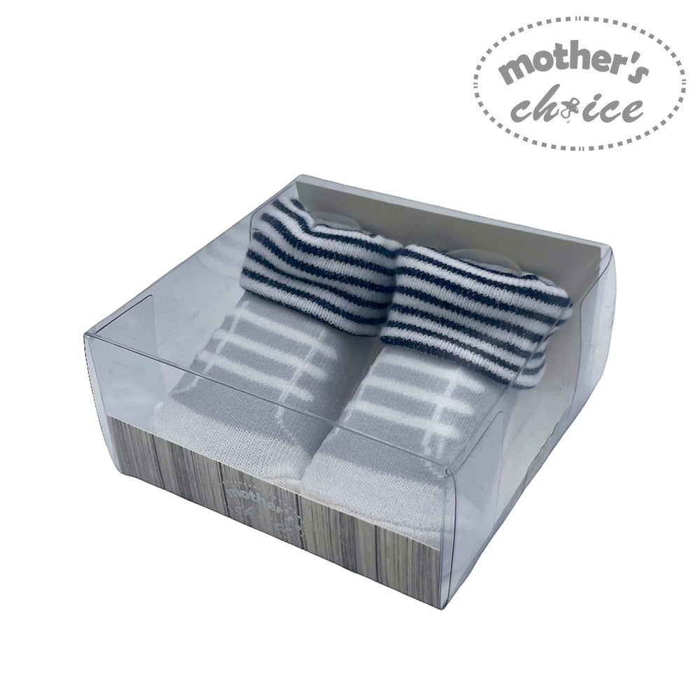 Mothers Choice Fancy Box Socks Boys Lace Up Navy Grey