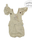 Mothers Choice Muslin S/L Romper Beige Rabbit