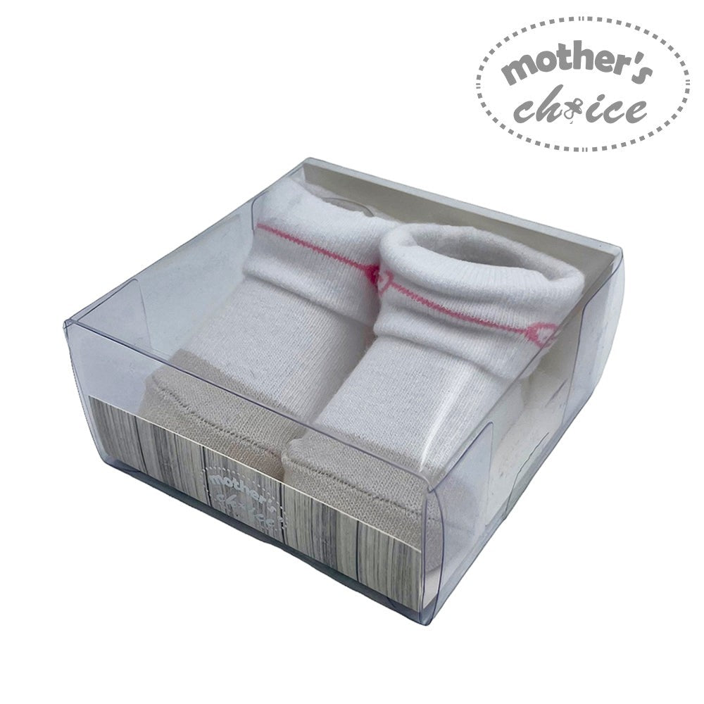 Mothers Choice Fancy Box Socks Girls Grey Pink