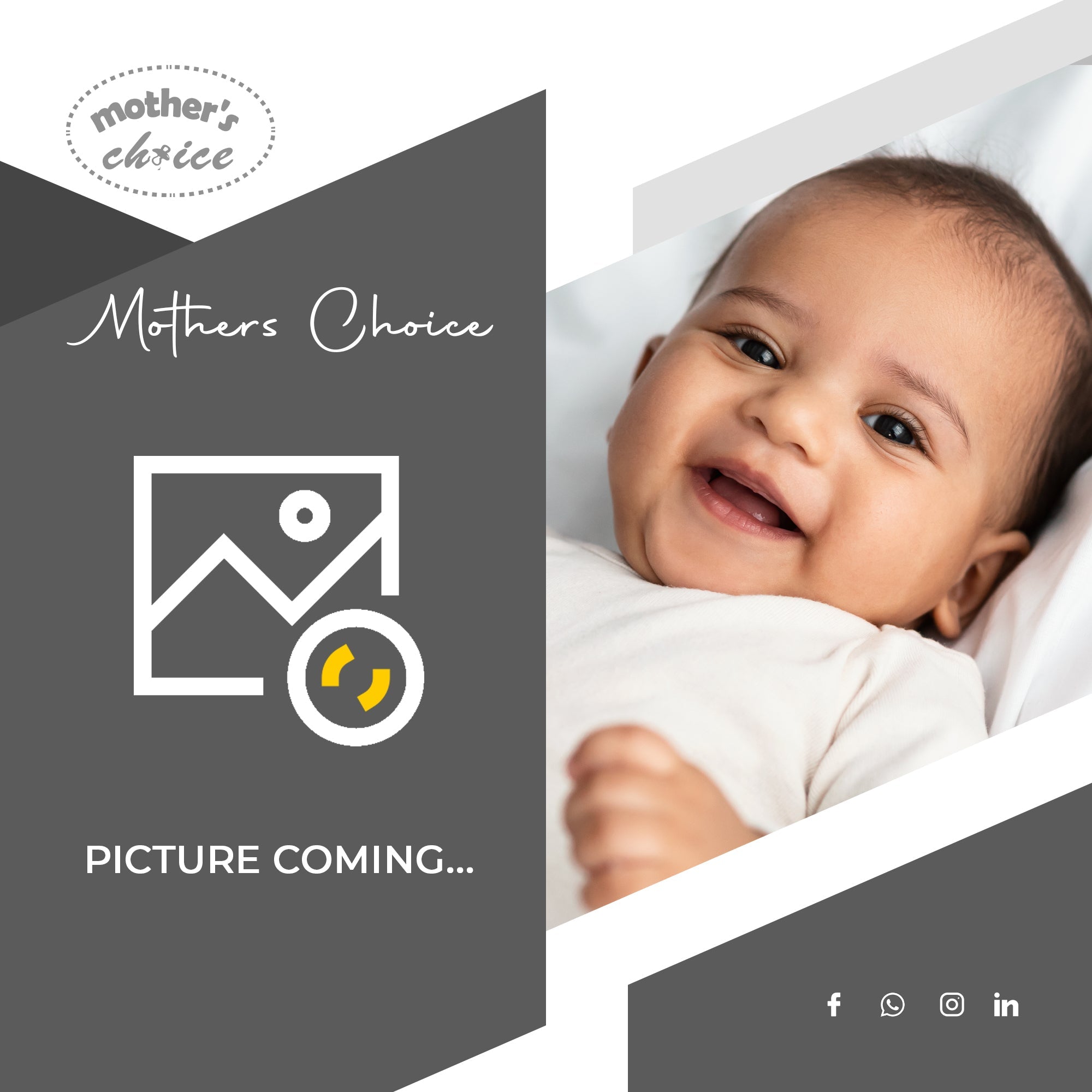 Placeholder image with 'Mother's Choice' logo and a baby smiling