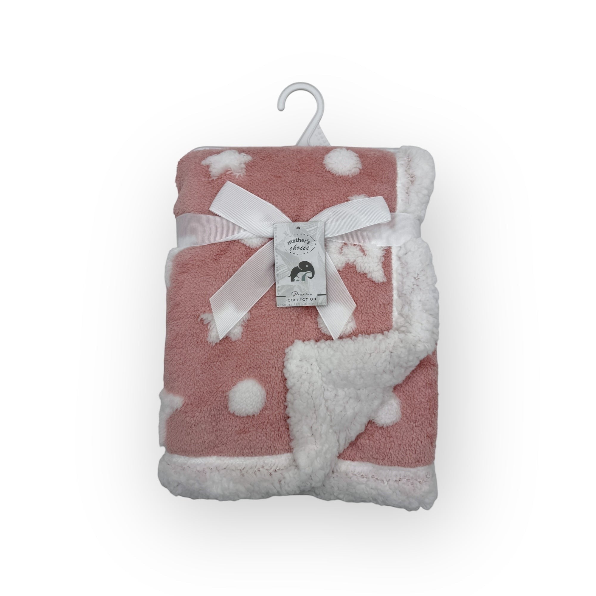 Mothers Choice  Sherpa Fleece Stars Blanket Pink
