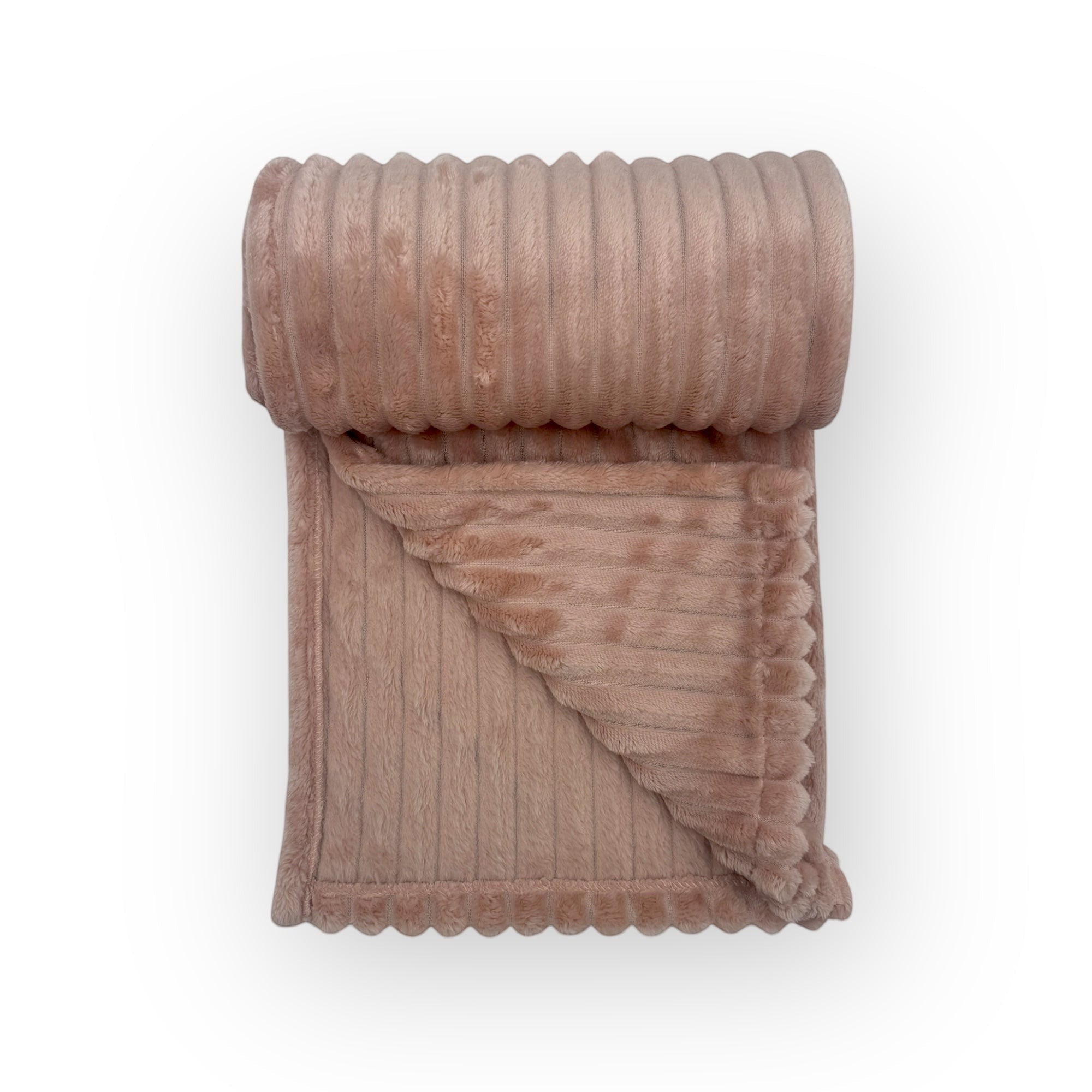 Mothers Choice  Single Layer Sherpa Fleece Stripe Blanket Pink