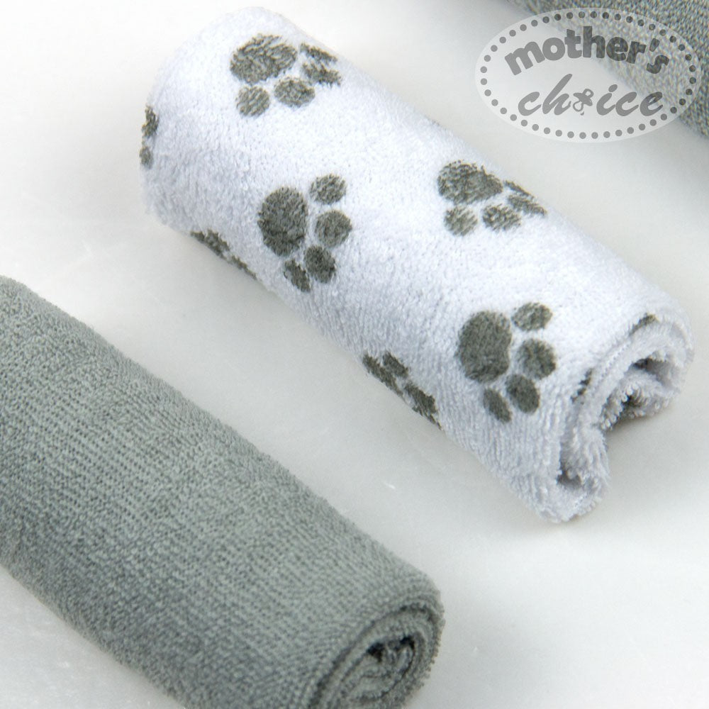 Mothers Choice 4 Pack Facecloths Paws