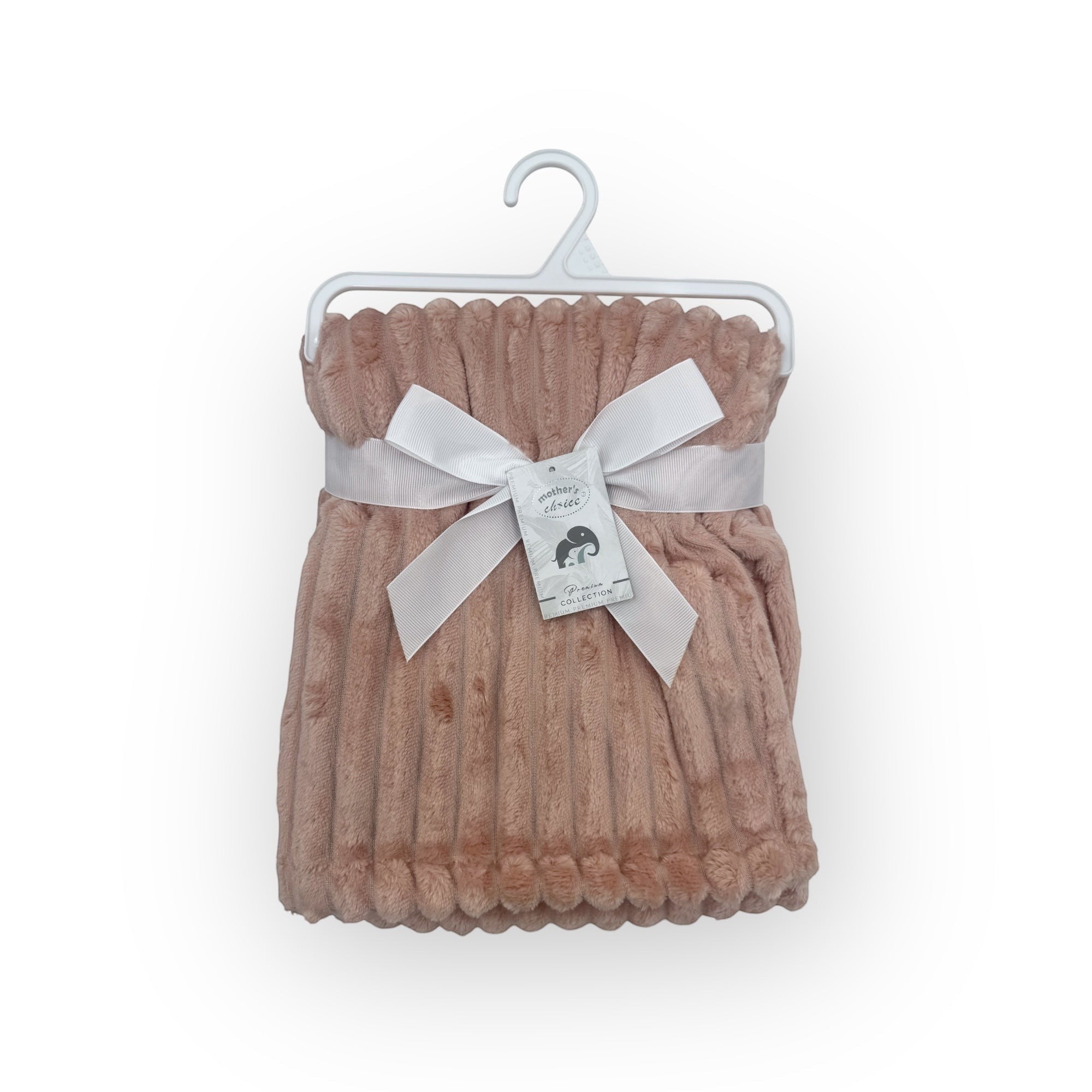 Mothers Choice  Single Layer Sherpa Fleece Stripe Blanket Pink
