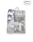 Mothers Choice  Hooded Towel And 4 Washcloths And Wash Sponge Elephant