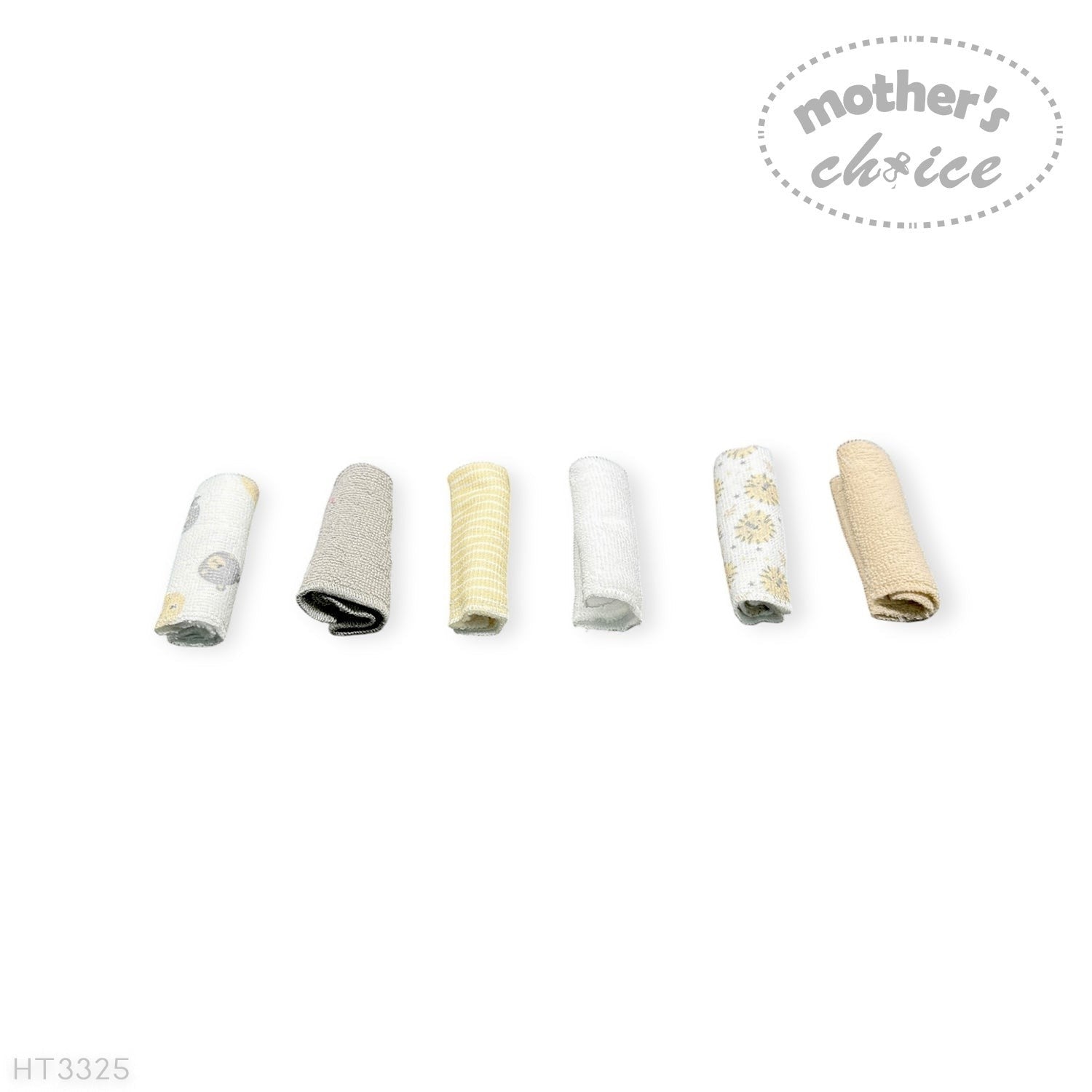 Mothers Choice  6 Pack Washcloth Set Stone Bear