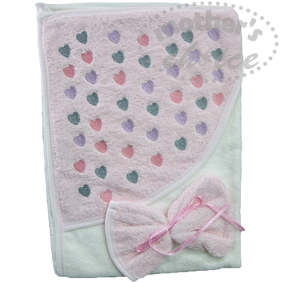 2 piece bath time set baby hooded towel facecloth