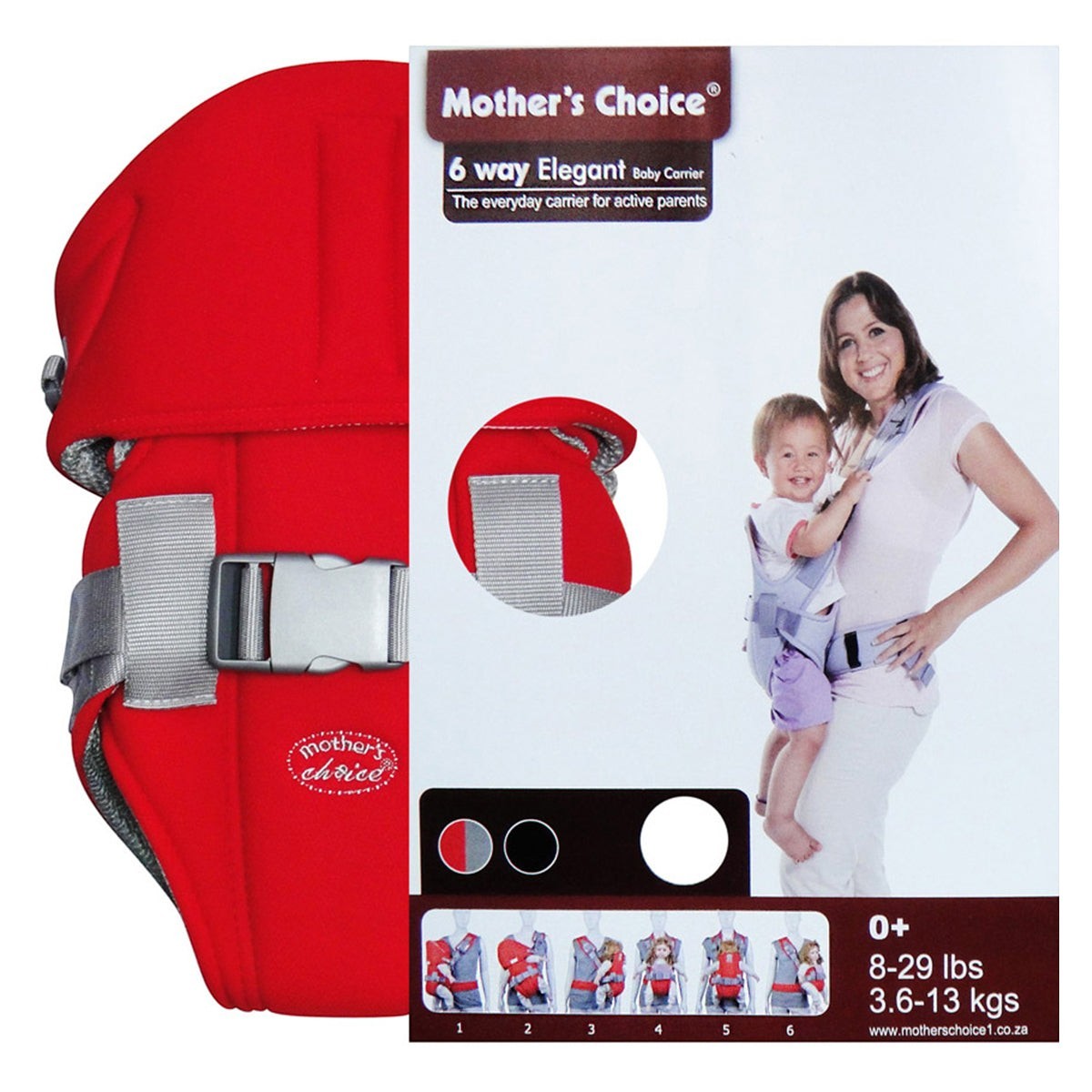 Mothers Choice 6 Way Baby Carrier Red