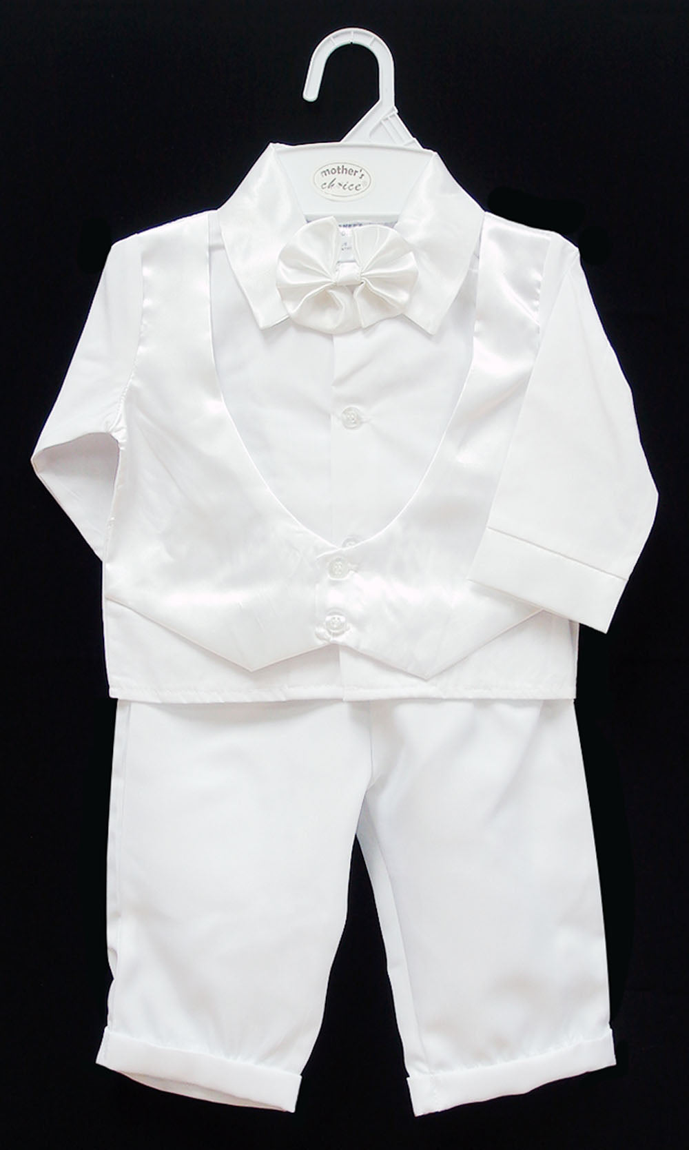 Mothers Choice Boys White Cristening Suit Longs