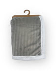 Mothers Choice  Sherpa Fleece Stripe Blanket Grey