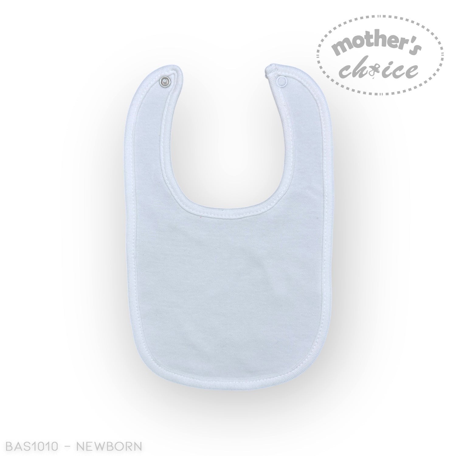 Baby bib with 'Mother's Choice' branding on a white background