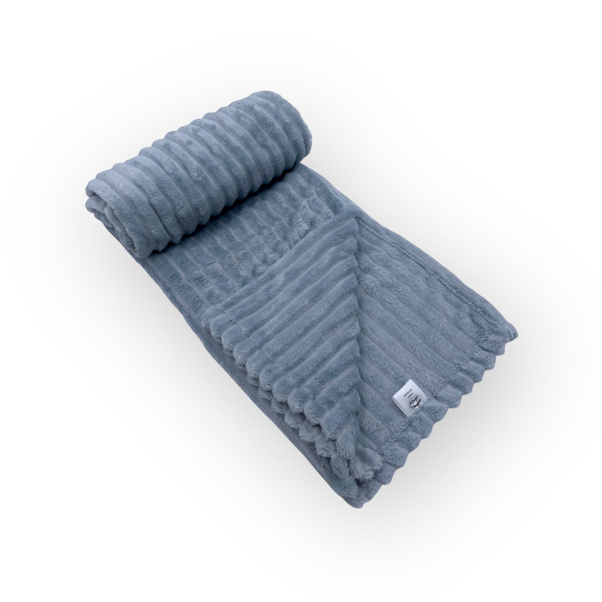 Mothers Choice  Single Layer Sherpa Fleece Stripe Blanket Blue