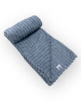 Mothers Choice  Single Layer Sherpa Fleece Stripe Blanket Blue