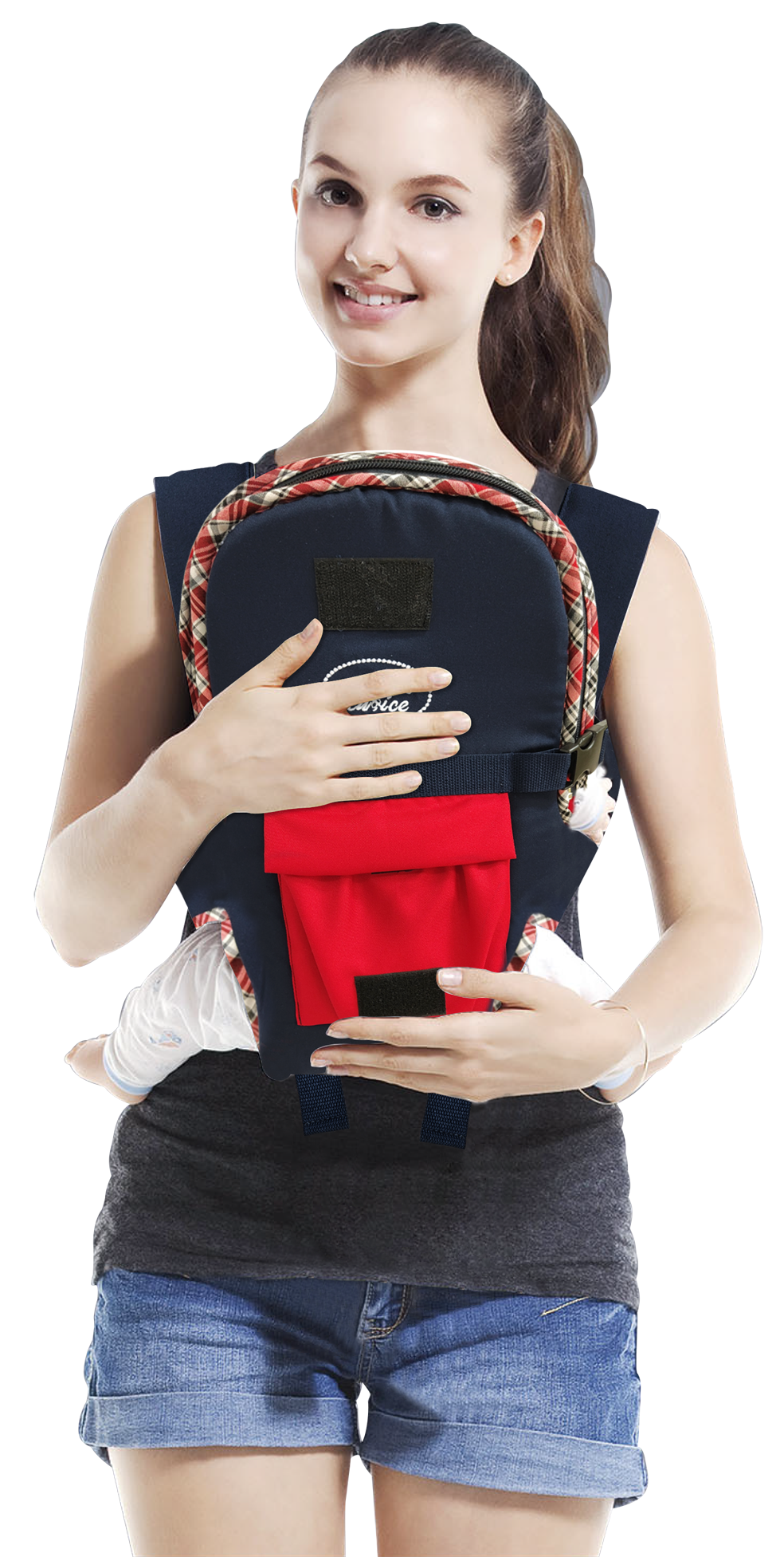 Mothers Choice 3 Way Premium Baby Carrier Red Pattern