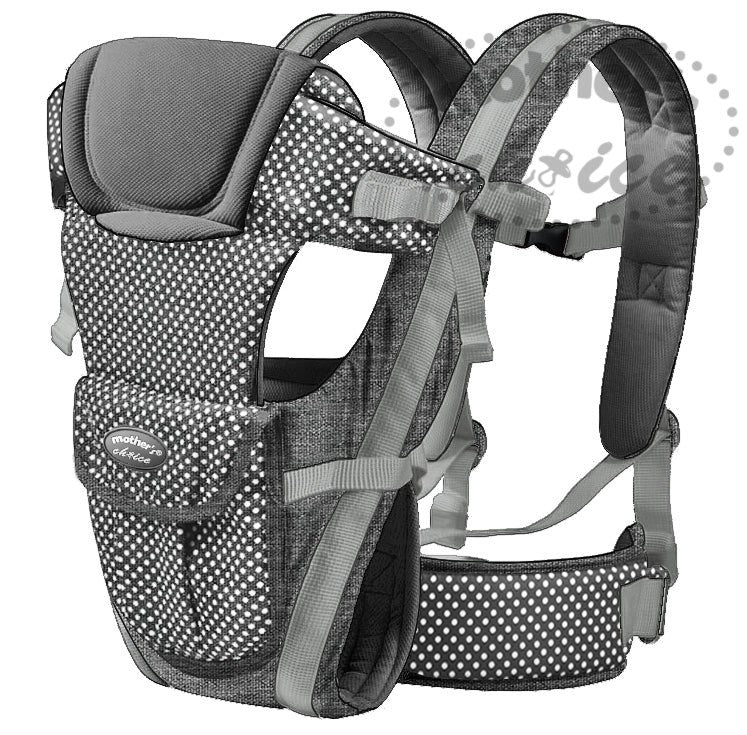 Mothers Choice 4 Way Baby Carrier Grey Polka Dot