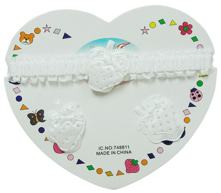 Mothers Choice Infant Girls Hair Accessories Set White Polka Dot Strawberry