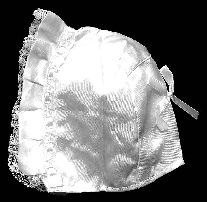 Mothers Choice Infants White Satin Hats