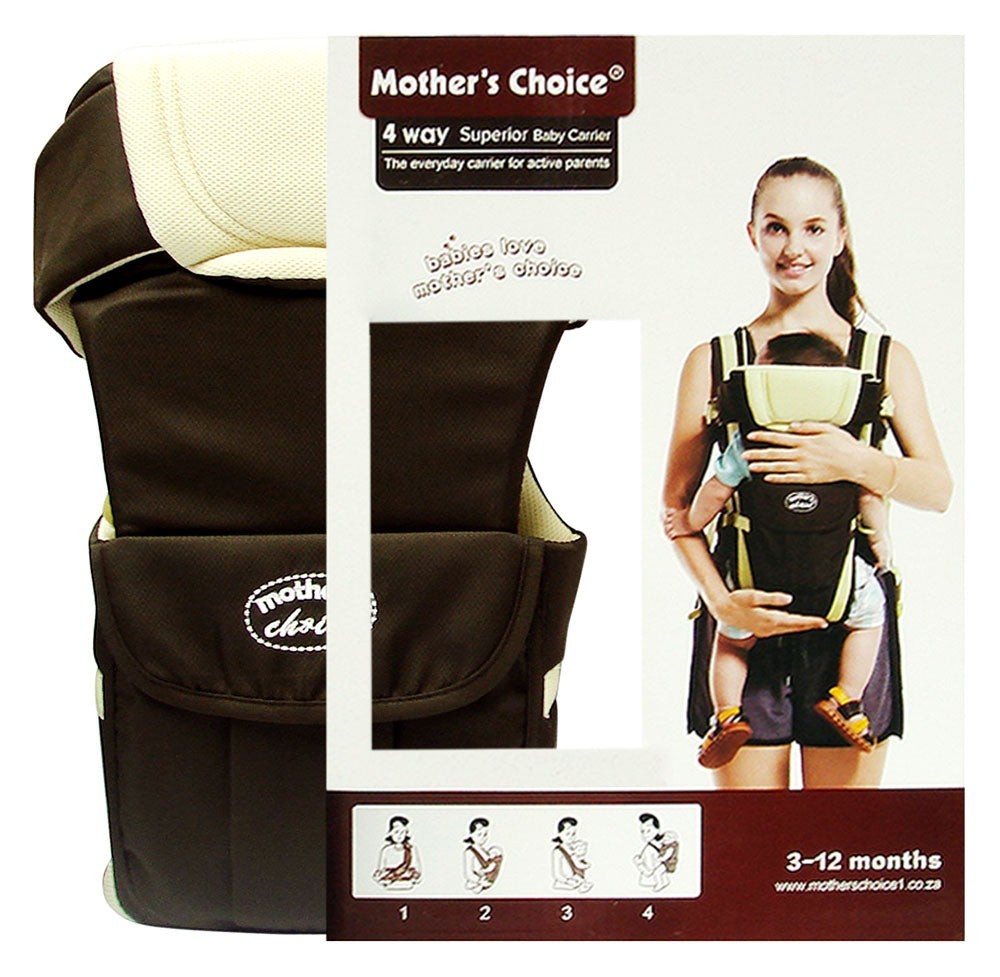 Mothers Choice 4 Way Baby Carrier Brown