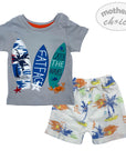 Mothers Choice Inf Boys Printed 2 Piece Set `Catch The Waves`