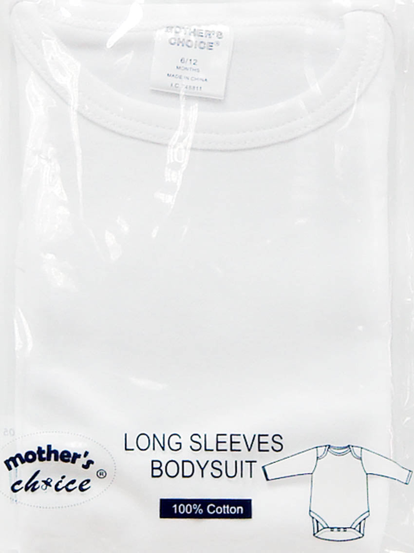 Mothers Choice Infants Long Sleeve Bodyvest White 24-36 Months