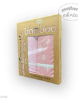 Pack of two bamboo burp cloths with pink design in a 'Mother's Choice' branded box.