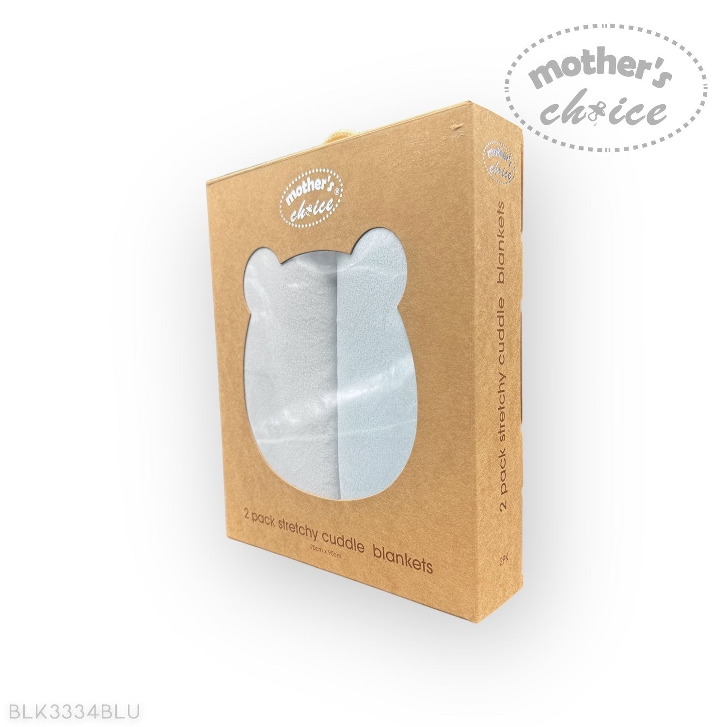 Kraft paper packaging for baby blankets with 'Mother's Choice' branding on a white background.