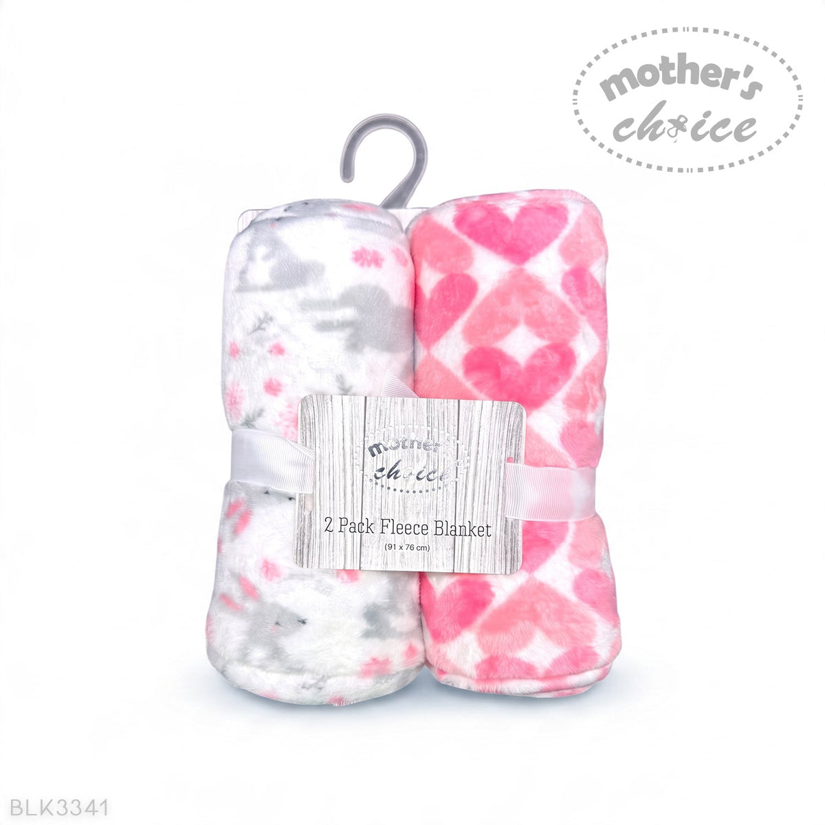 M/C 2 PACK FLEECE BLANKET BUNNIES