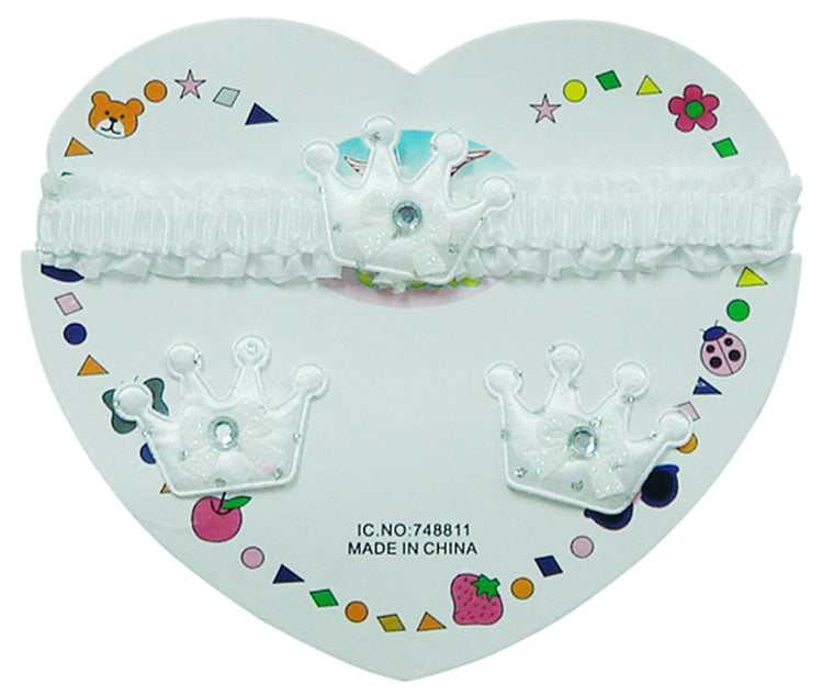Mothers Choice Infant Girls Hair Accessories Set White Polka Dot Crown