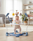 Stork And Baby astronaut themed baby active centre jumper with 360-degree spinning seat and hanging space toys.