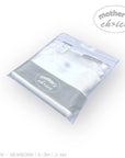 Stork And Baby white 2-piece babygrow set with snaps, made from soft, breathable fabric for comfort.