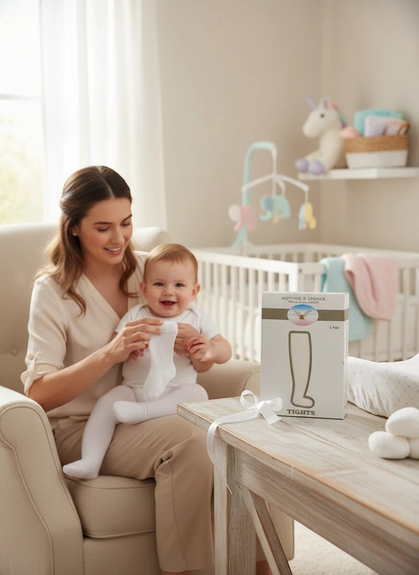 Stork And Baby Mother's Choice Girls Beige Tights 4-6 Months, soft stretchy fit for all-day wear.