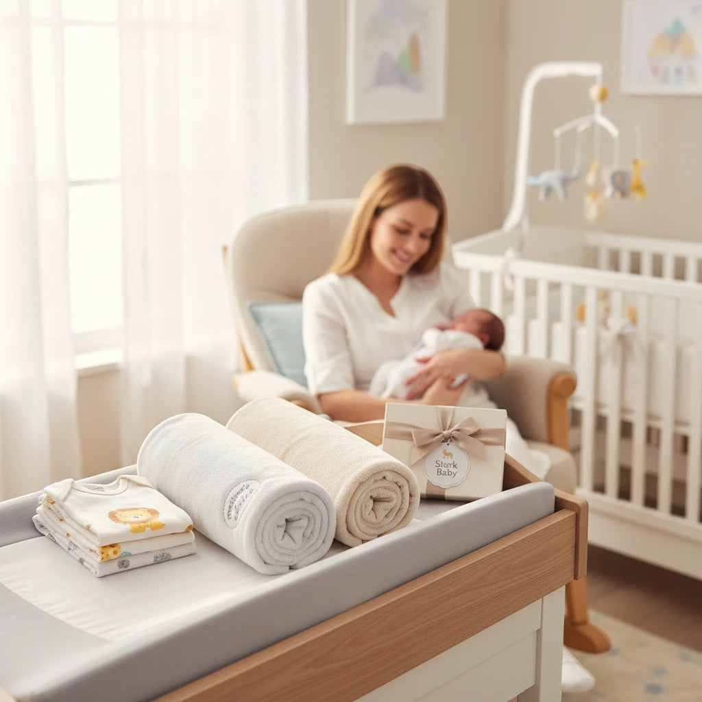Stork And Baby grey velour cuddle rugs made of polyester and elastane, 70x90cm, gift boxed.