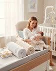 Stork And Baby grey velour cuddle rugs made of polyester and elastane, 70x90cm, gift boxed.