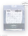 Stork And Baby Mothers Choice 3 pack newborn bibs, white with grey house print, soft and comfortable for baby.