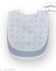 Stork And Baby Mothers Choice 3 pack of white and grey baby bibs with house pattern