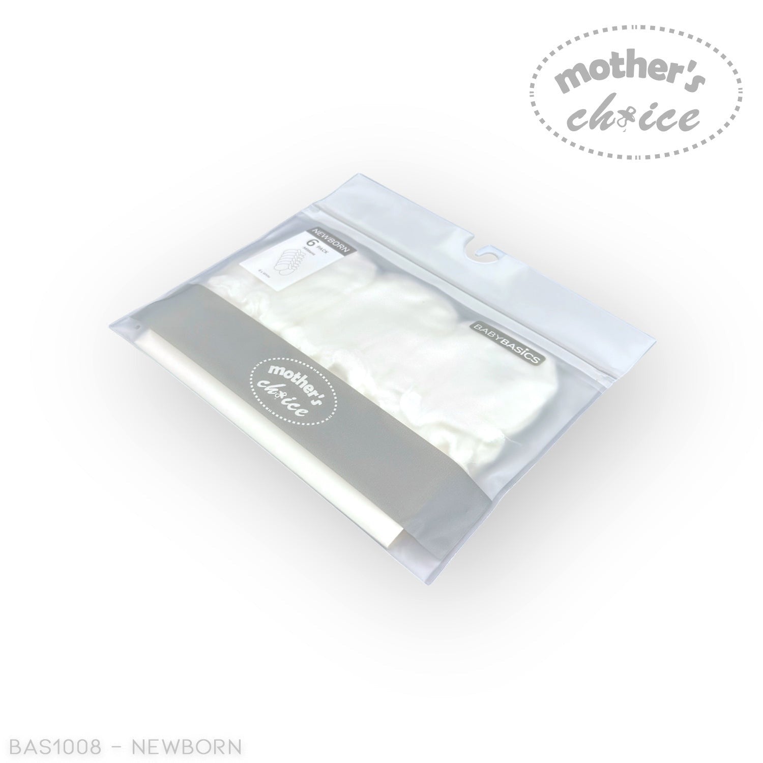 Stork And Baby white 6 pack newborn mittens made from soft cotton to protect baby's skin and keep hands warm.
