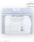 Stork And Baby Mothers Choice 6 pack of white cotton baby mittens for newborns, designed to prevent scratches and keep hands warm.