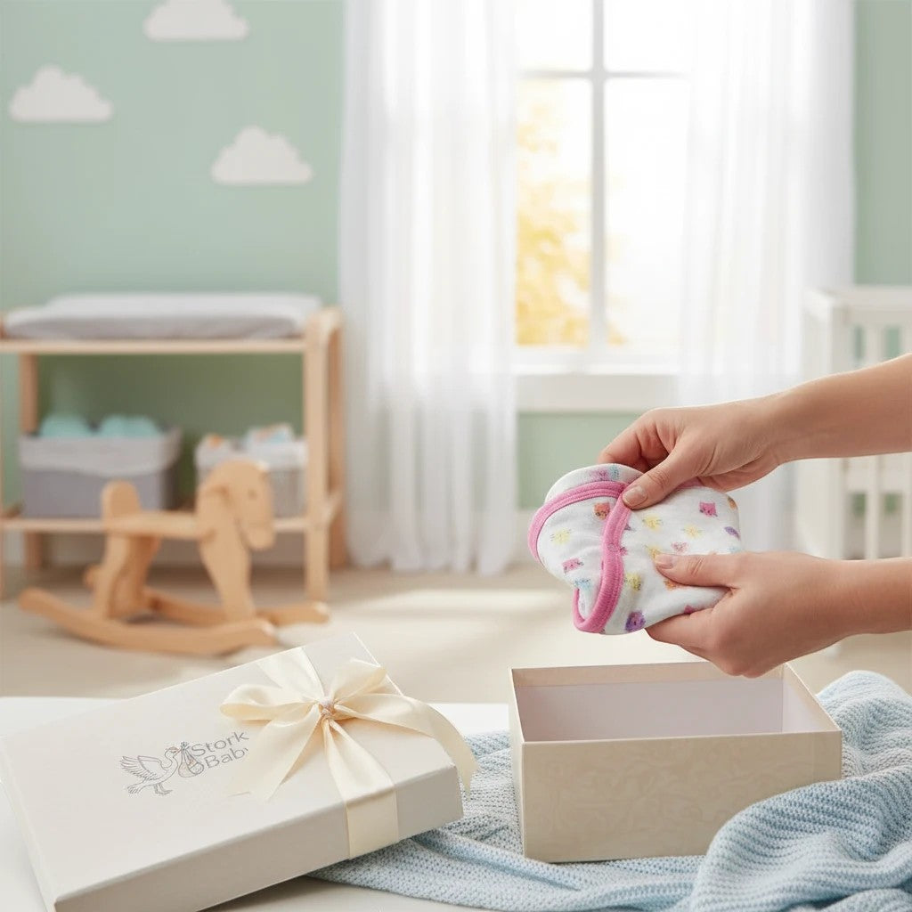 Stork And Baby white quilted cotton sleepsuit with pink trim and cat print, perfect for cozy naps.